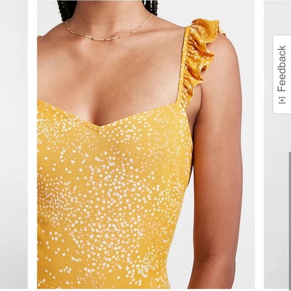 Express Printed Ruffle Strap Smocked Back Maxi Dress - Picture 7 of 8